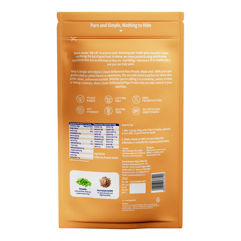 Maiva Pro Plant Protein Powder - Classic Unflavoured