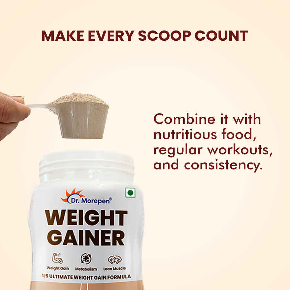 Dr. Morepen High Protein Weight Gainer with 1:5 Real Weight Gain Formula | Irish Chocolate