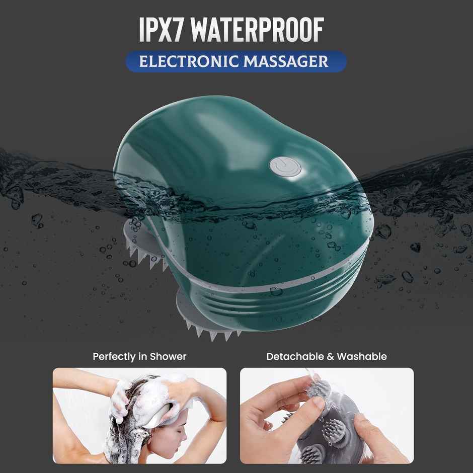 Aroma Head Massager For Scalp I Electric Scalp Massager For Hair Growth I Body Massager | Green