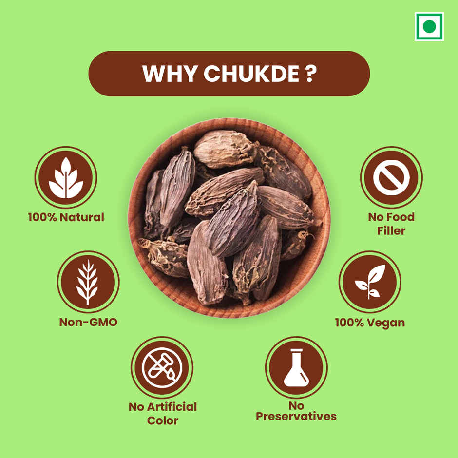 Chukde Black Cardamom Whole | Badi Elaichi Sabut