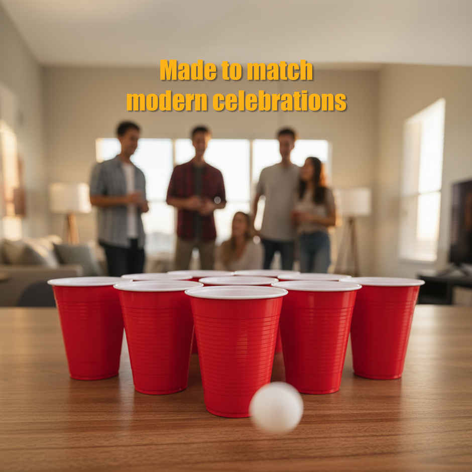 Beer Pong Glasses | Red | 16 Oz | Eco Soul