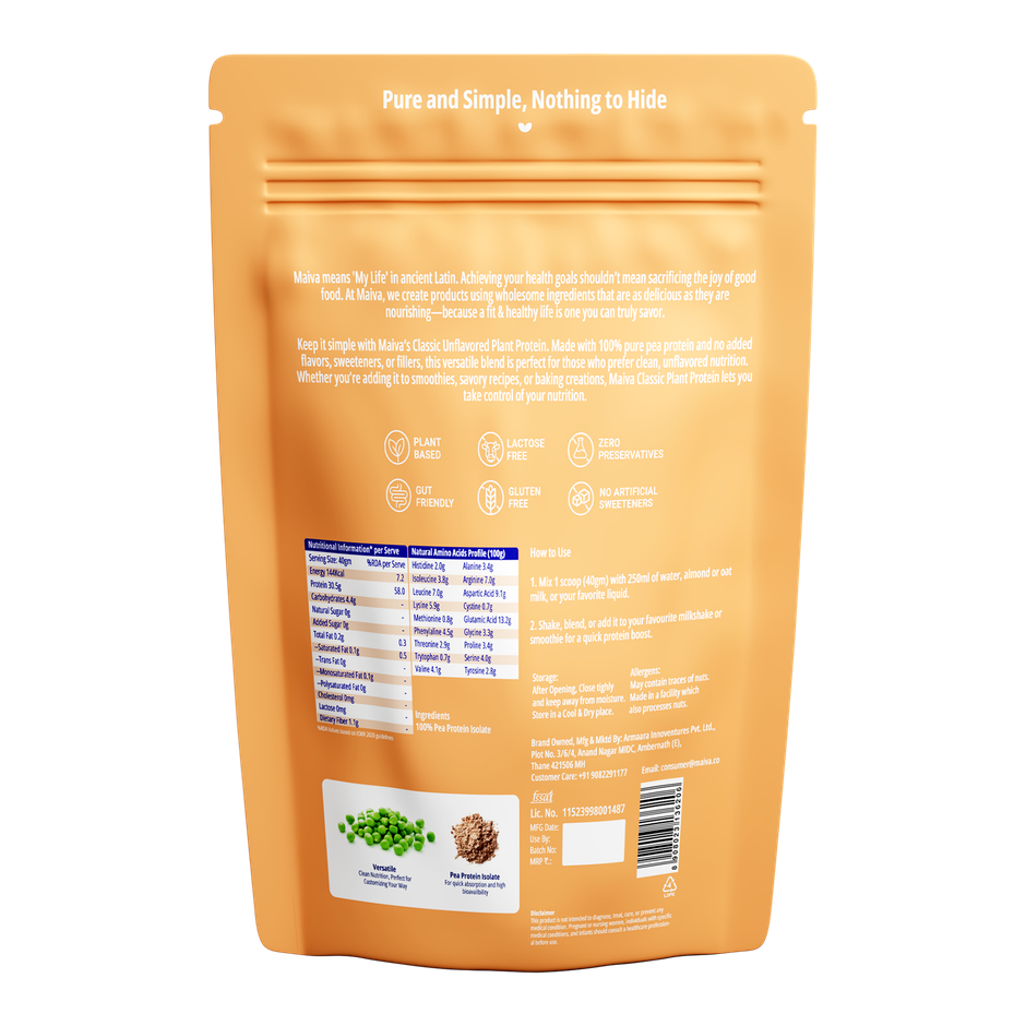 Maiva Pro Plant Protein Powder - Classic Unflavoured