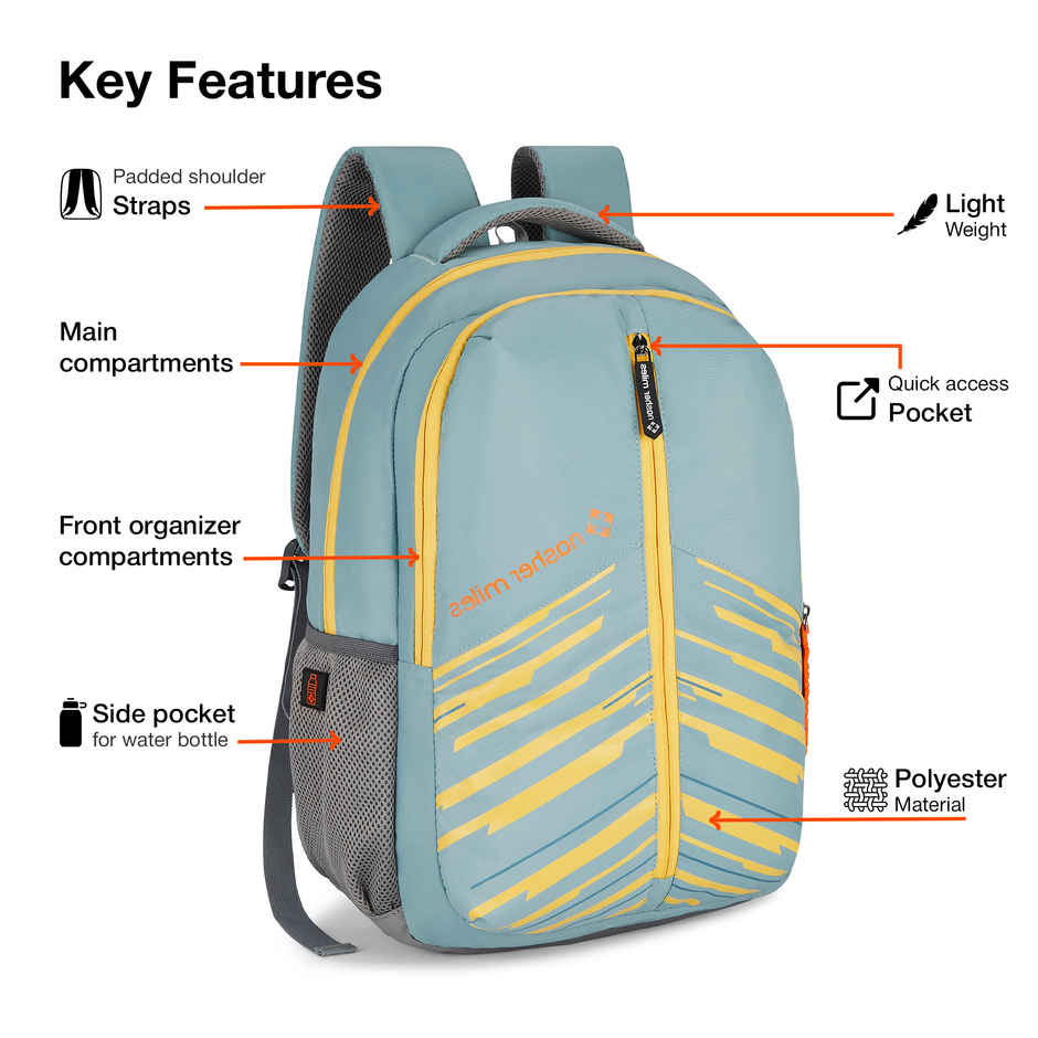 Nasher Miles Backpack for Unisex | Laptop Backpack | Casual Geography | Green - 31L
