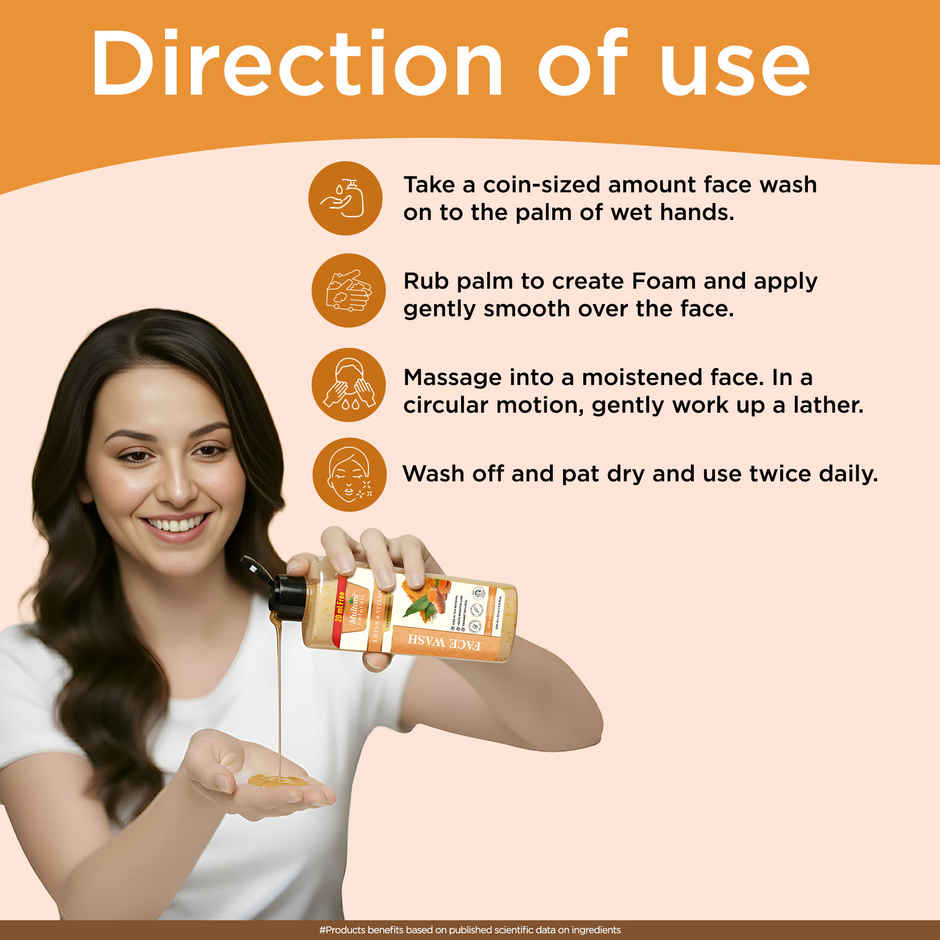Multani Naturals Ubtan & Vitamin C Face Wash | Reduce Tan & Boost Radiance | No SLS Paraben