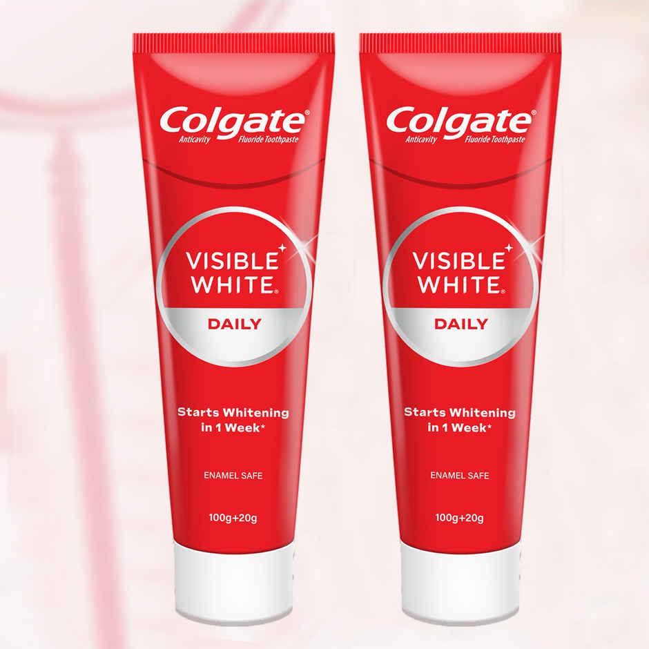 Colgate Visible White Toothpaste, Teeth Whitening Starts In 1 Week, Stain Removal
