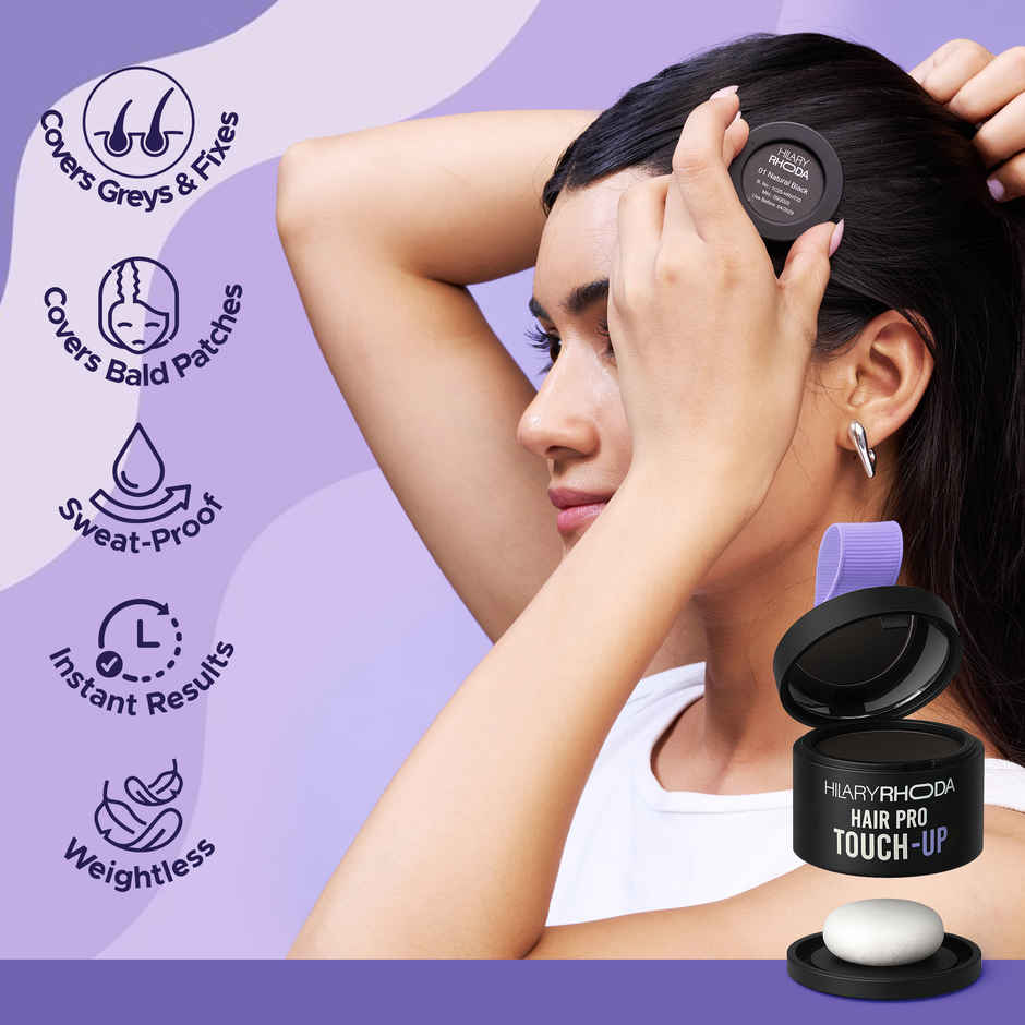 Hilary Rhoda Hair Pro Touch Up | Instant Grey Roots | Sweat Proof | Natural Black - Shade 01