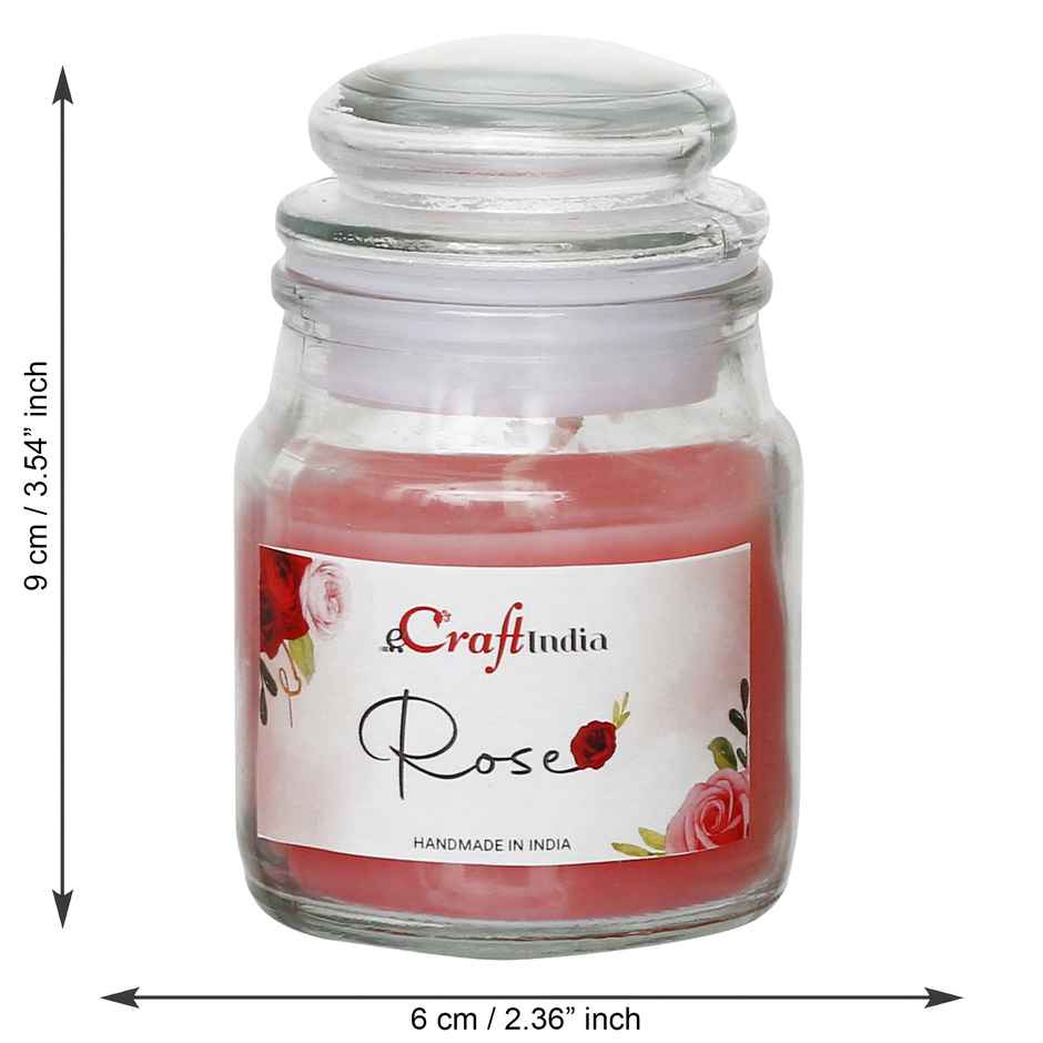 Glass Jar Jasmine And Rose Scented Candles | Home Decor | Ecraftindia