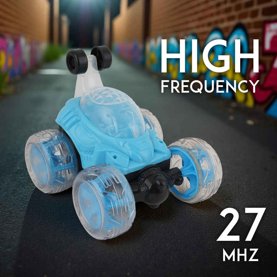 SEEDO Remote Control Car 1:18 , 27 MHz , Type-C Rechargeable, Fast Speed Big Stunt Car | Blue