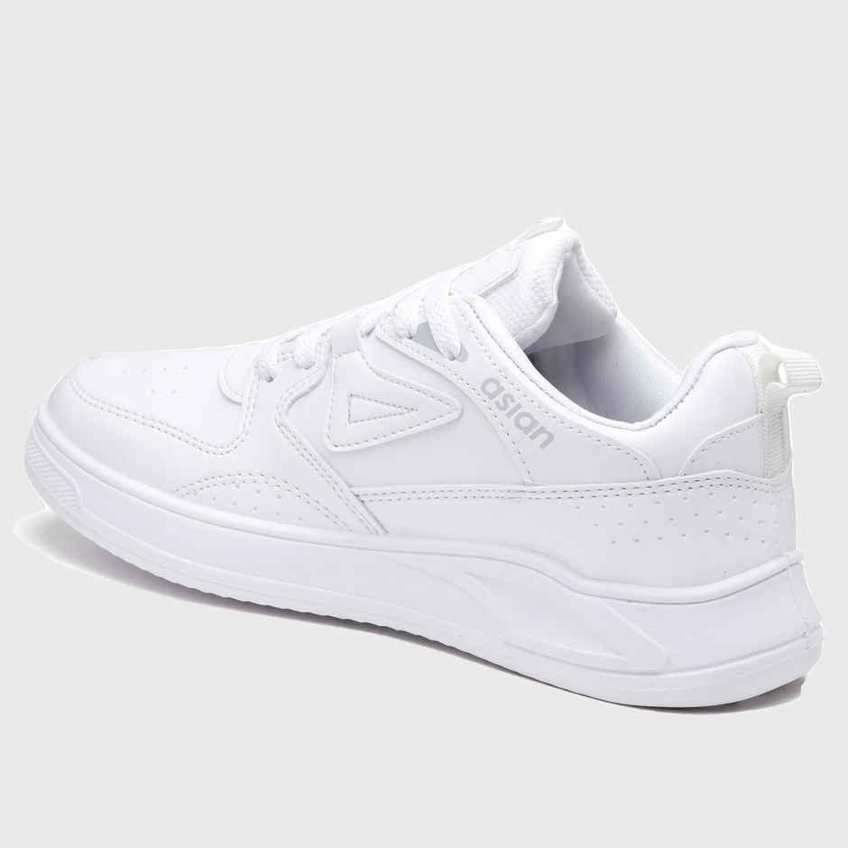 Asian Men s Moscow-01 Full White Sneakers | UK-9