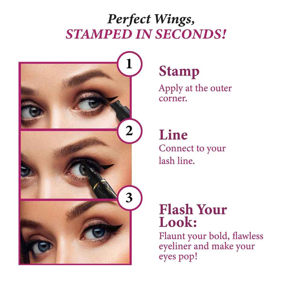Sanfe Wing in a Wink Eyeliner with Stamp | Waterproof Smudge Proof Eye Liner Liquid Pen