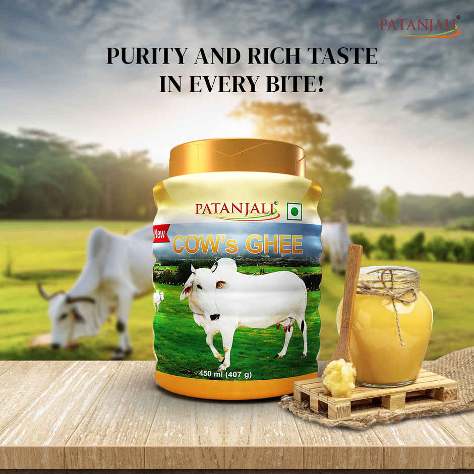 Patanjali Cow Ghee Jar - Pure Danedar, Rich Aroma, Cow Ghee