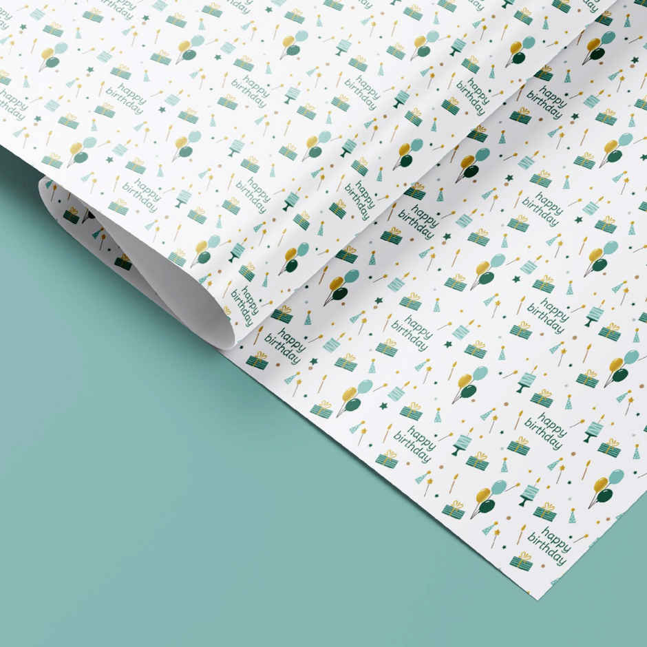 QIPS NUKKAD Happy Birthday Printed Gift Wrapping Paper | NPWP-002 - 19 x 29 in
