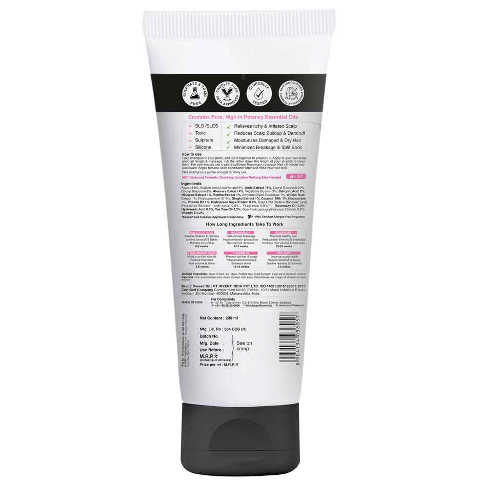 Soulflower Pro Vitamin B5 Rosemary Tea Tree Shampoo