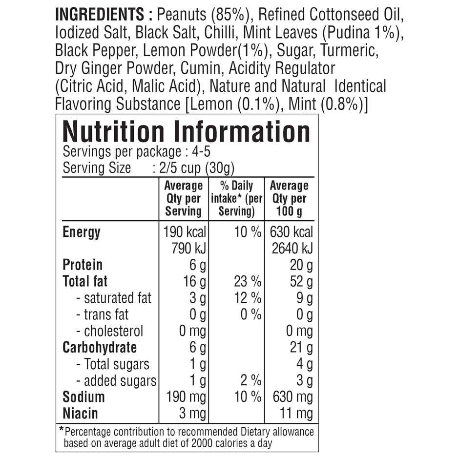 Jabsons Roasted Peanuts Nimboo Pudina