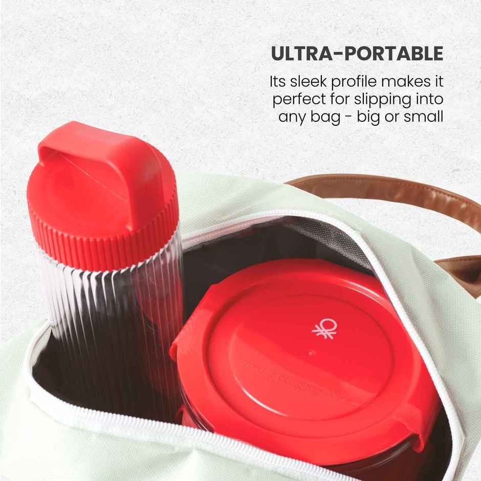 United Colors of Benetton Glass Water Bottle Silicone Base Leakproof BPA Free Durable