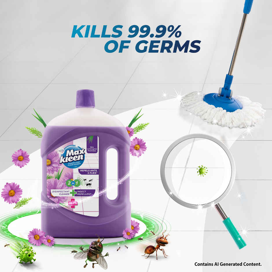 Maxkleen Lemongrass Freshness 2in1 Repellant + Disinfectant Floor Cleaner | Can