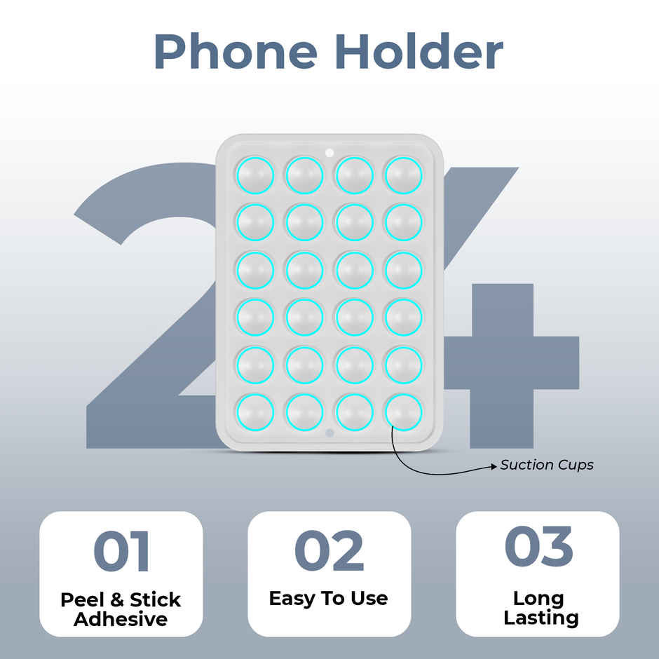 Artistque Silicone Suction Phone Case | Hands-Free Holder | Mirror & Shower | White