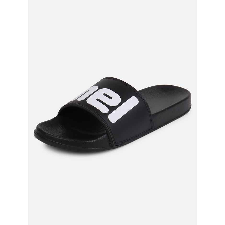 hummel Chunk lightweight slides for Men with Cushioned Sole and Arch Support | Black | 10