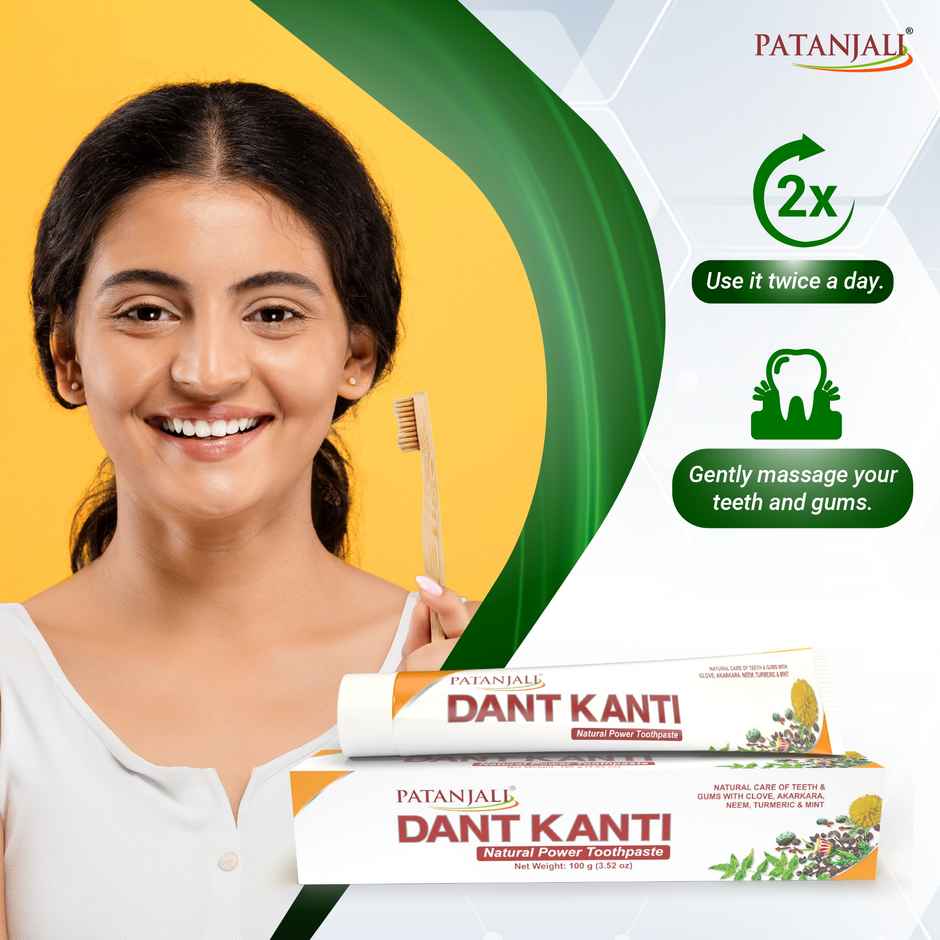 Patanjali Dant Kanti Natural Toothpaste Teeth Cleansers Paste For Strong Teeth and Gums Combo  