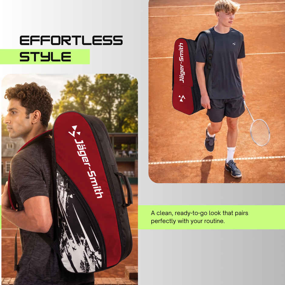 Jager Smith ORCA Badminton Sports Kit Bag | Red & Black