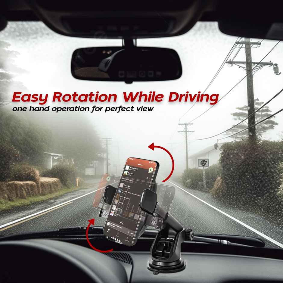 Kratos windshield Car Mobile Holder with one click | 360 Degree Rotatable| Multiple View Angles