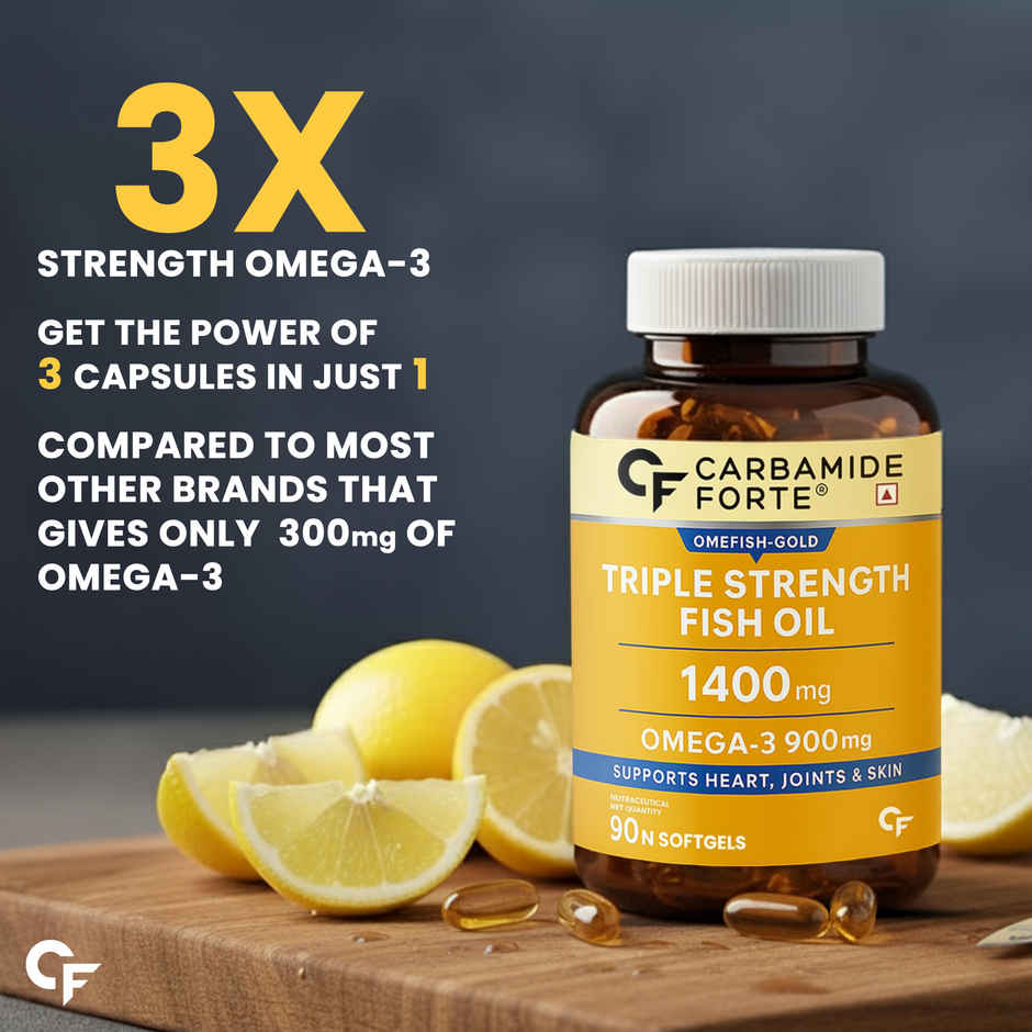 Carbamide Forte Triple Strength Omega 3 Fish Oil Capsules 1400mg | Fish Oil Omega 3 Supplement