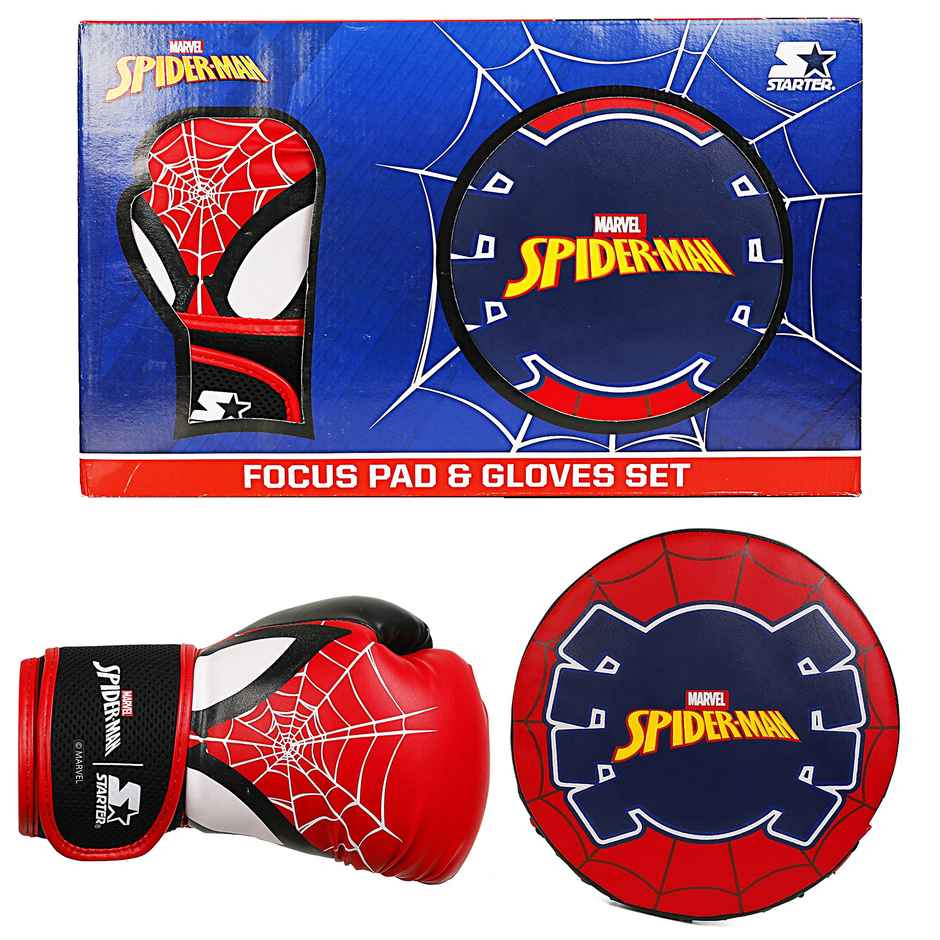 Hamleys Marvel Spiderman Focus Pad & Gloves Set | For 3Y Kids | Red