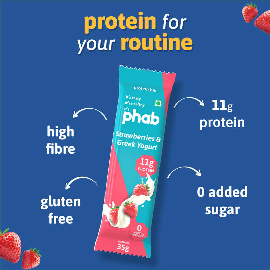 Phab Protein Bar Strawberries & Greek Yogurt protein Combo