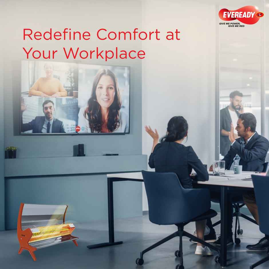 Eveready Evercera Ceramic Room Heater | 1000W - ISI Mark | Orange