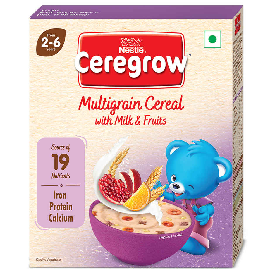 Nestle Ceregrow Multigrain Milk & Fruits Cereal | With Iron, Protein, Calcium, and 19 Nutrients
