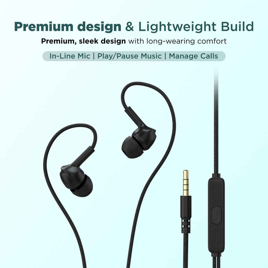 Aroma HF508 - 3.5mm Jack Clear Hi-Fi Sound, Deep Bass Wired Earphone | Black
