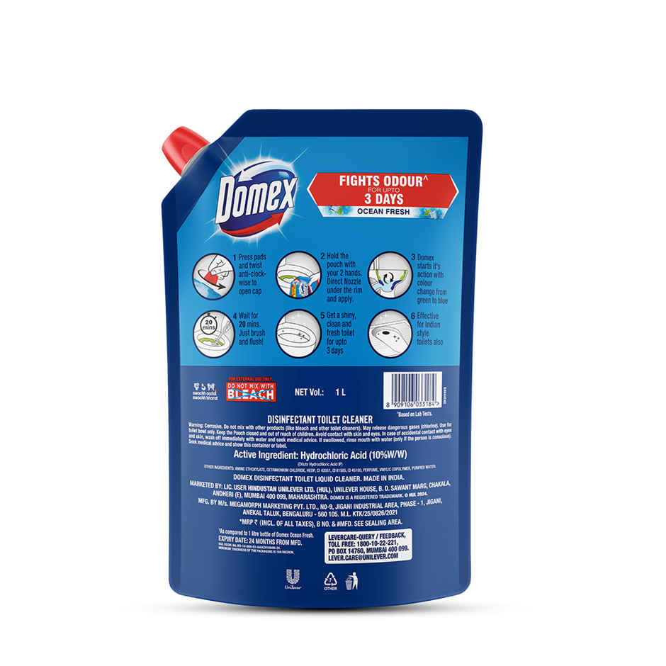 Domex Fresh Guard with Ocean Fresh Fragrance | Disinfectant Toilet Cleaner Combo 