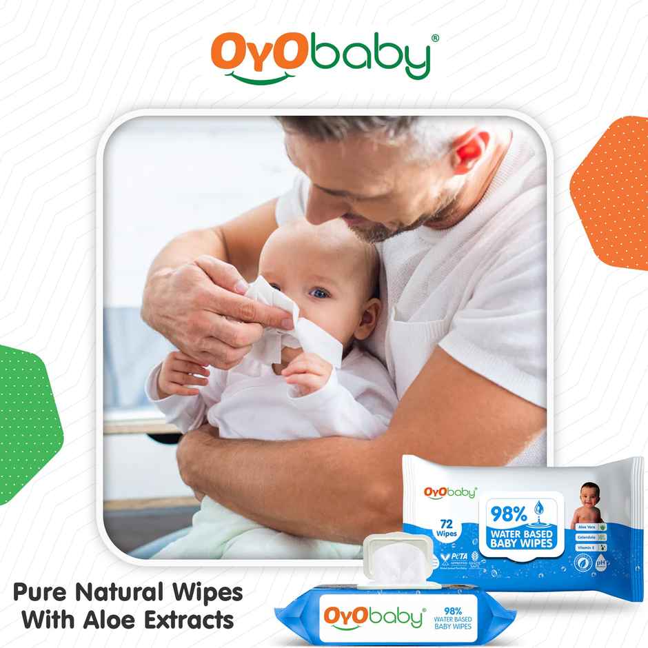 Oyo Baby Soft Wet Wipes Enriched With Aloe Vera, Cleansing Baby Wet Wipes With Lid, Pack Of 3