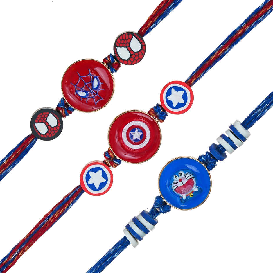 Kids Cartoon Rakhi with Roli Chawal | Pack of 3 | Ecraftindia