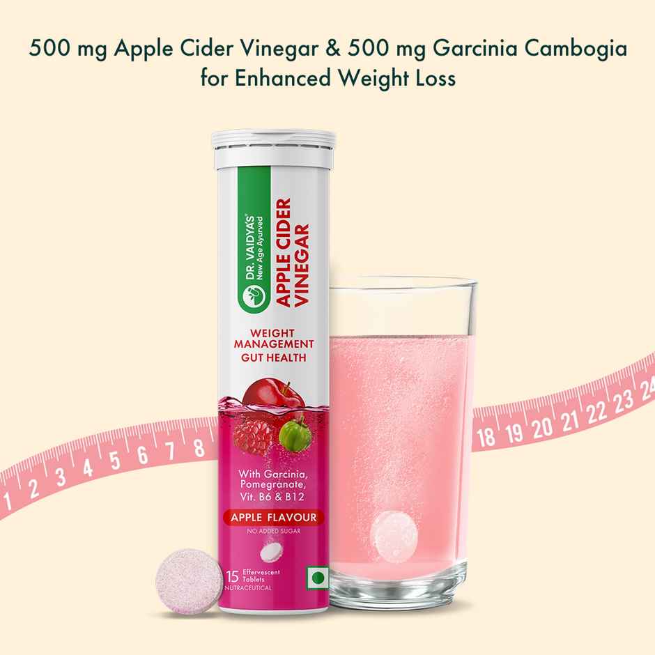 Dr. Vaidya's Apple Cider Vinegar Effervescent Tablets for Weight Loss & Digestion