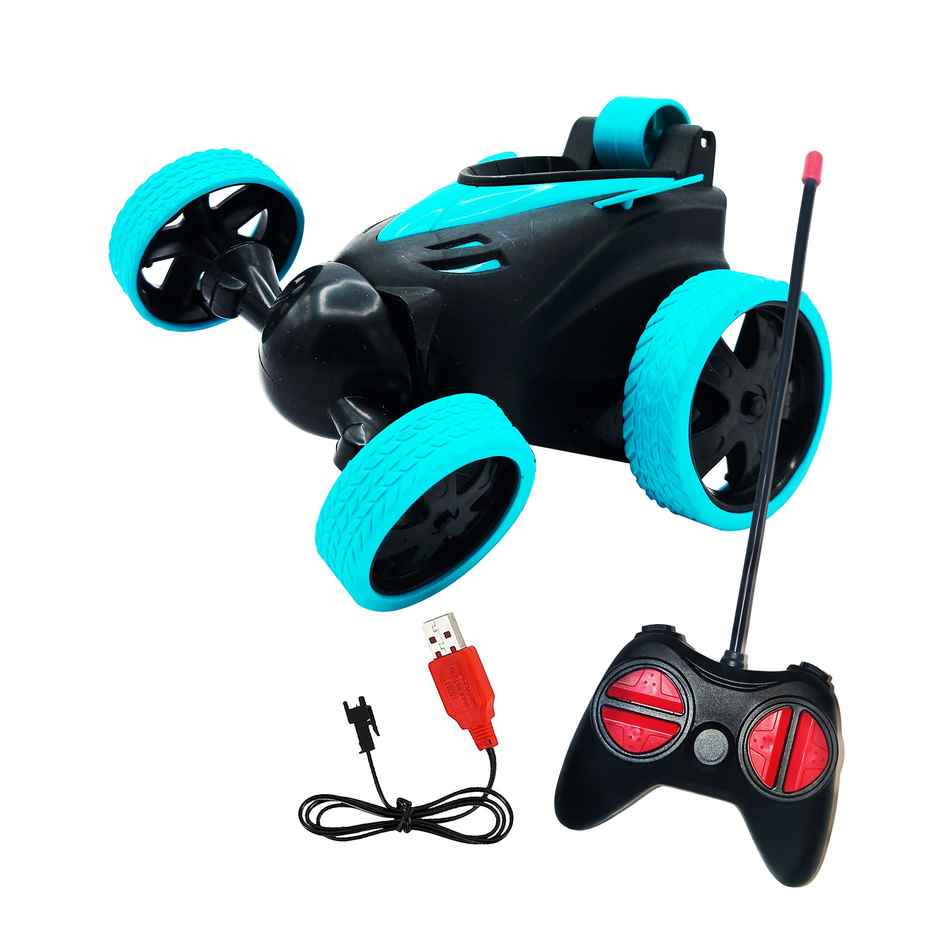 SEEDO Remote Control Car 1:24 , 27 MHz, USB Rechargeable, Fast Speed stunt Car | Turquoise Blue