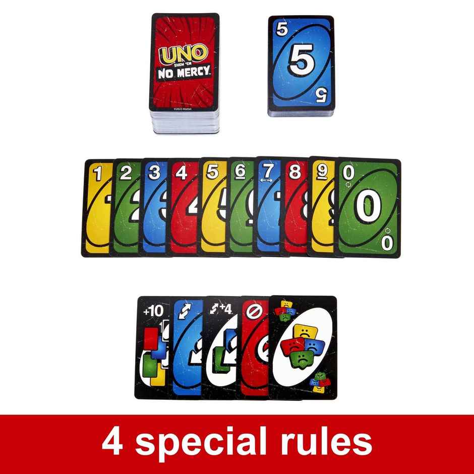 Mattel Games Uno Show'em No Mercy Card Game | For Kids-Adults and Family | 7+
