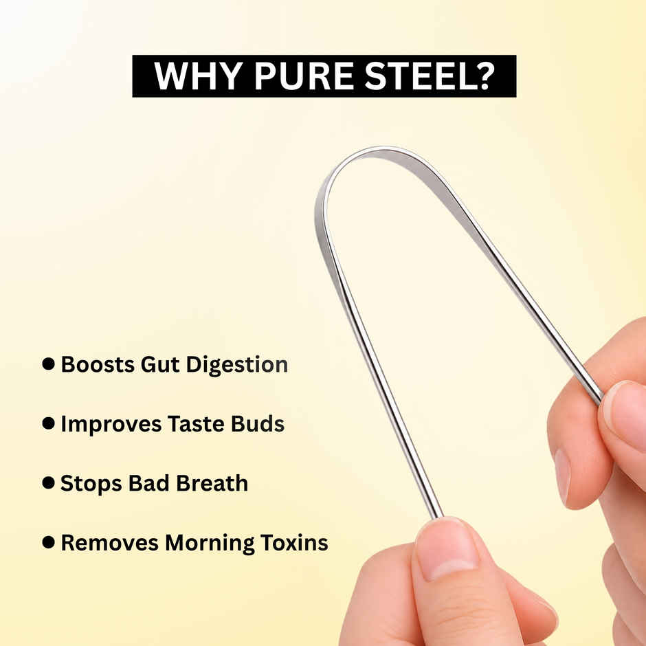 Midazzle Stainless Steel Tongue Cleaner with Brass Handle | MIOT7503
