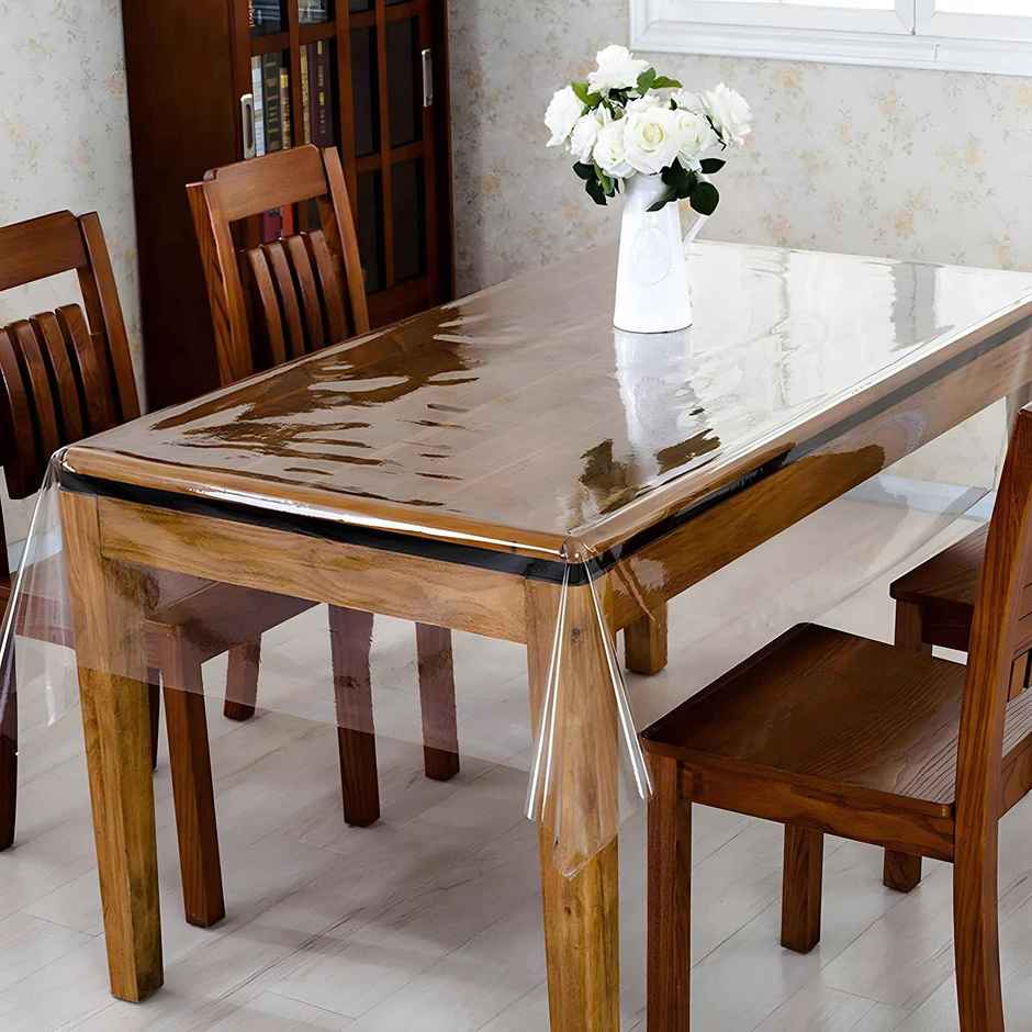 Kuber Industries 6 Seater Dining Table cover for Home Decor | Transparent