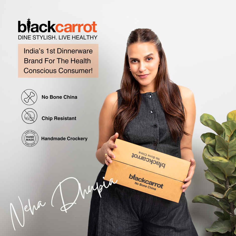 BlackCarrot Black & Orange Coffee Mug Set | Animal Bone Ash Free Porcelain