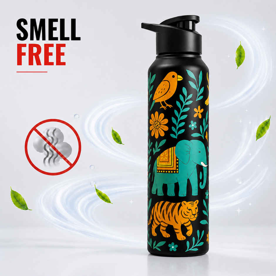 Slovic 1 L Incredible India Stainless Steel Sipper Water Bottle | 100% BPA Free | Ideal for Daily Use