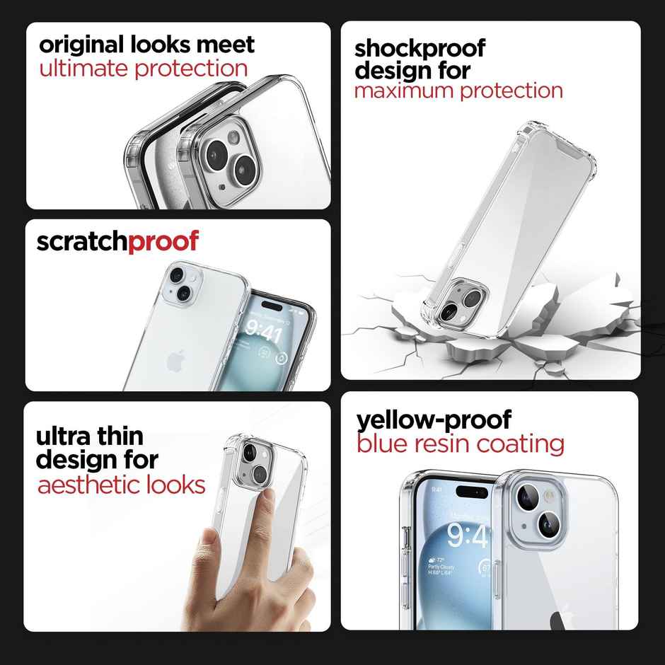 Dubstep Transparent Hybrid Back Cover Case For Iphone 14 (Tpu + Poly Carbonate | Crystal Clear