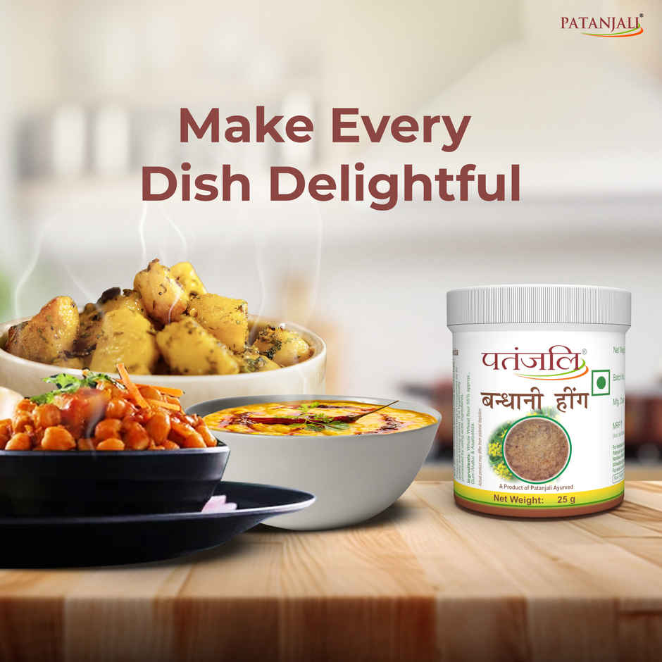 Patanjali Bandhani Hing Compounded Asafoetida Powder Strong Aroma
