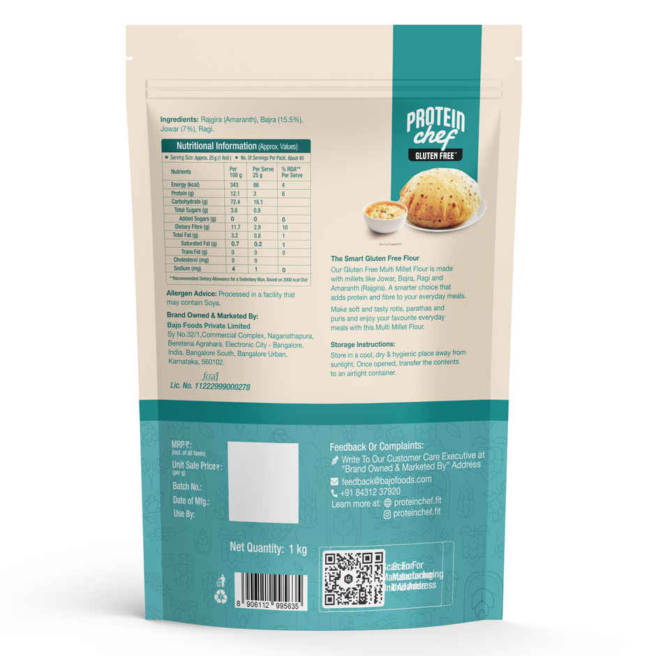 Lo Foods Gluten Free Atta | Jowar | Ragi Flour | Multi Millet Multigrain