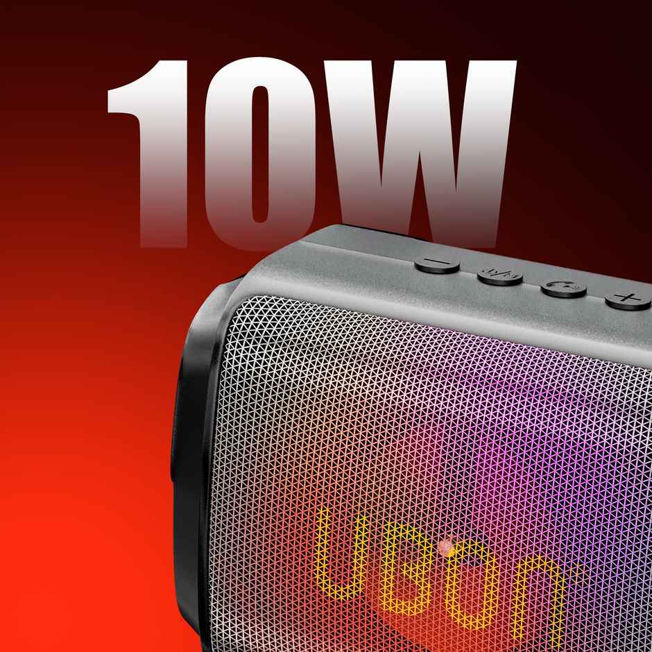 UBON 10W SP-46 BT Speaker, 1200 mAh Battery , Upto 10 Hrs Playtime, RGB lights, BT V5.3 (Black)