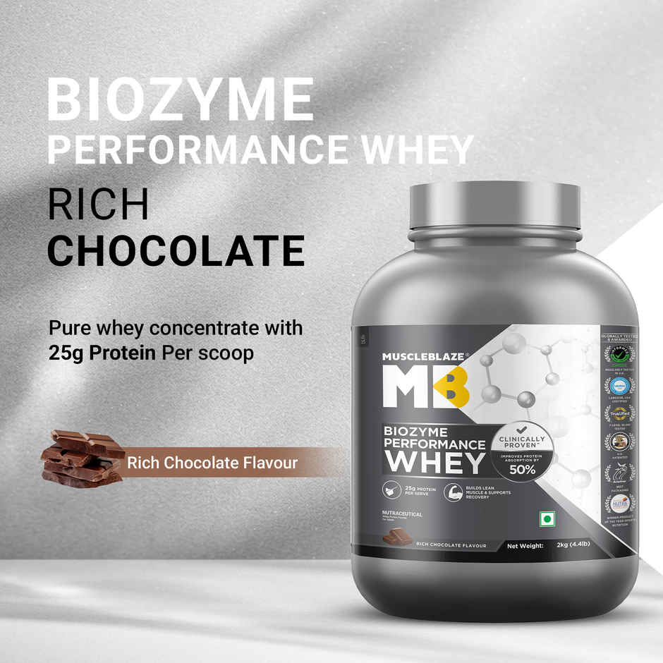 Muscleblaze Biozyme Performance Whey Protein Powder, (Rich Chocolate)