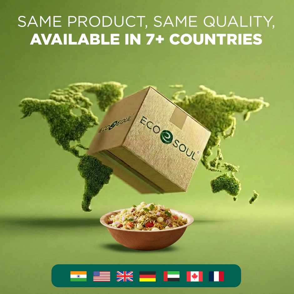 ECO SOUL | Palm Leaf Disposable Bowl | 500 ml | Round | 10 Count