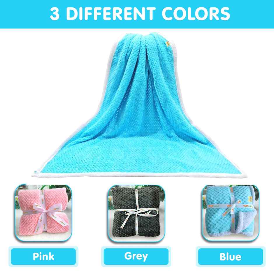 Oyo Baby Blankets New Born Babies Pack Of 2, 76Cm X 70Cm, 0-6 Months, Stars Pink, Grey