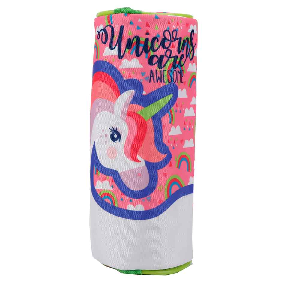 Qips Cylindrical Shaped Zip Closure Printed Pencil Bag | 00045-Qips