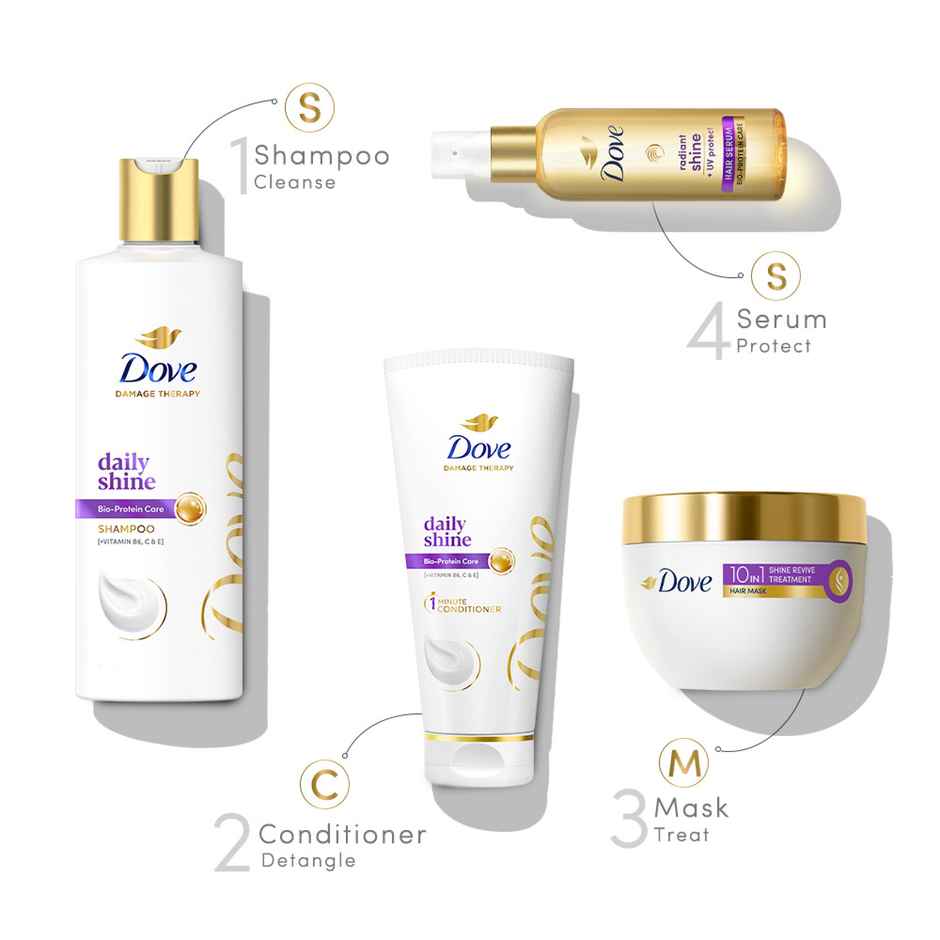 Dove Daily Shine Shampoo (340ml) & Conditioner (175ml) Combo